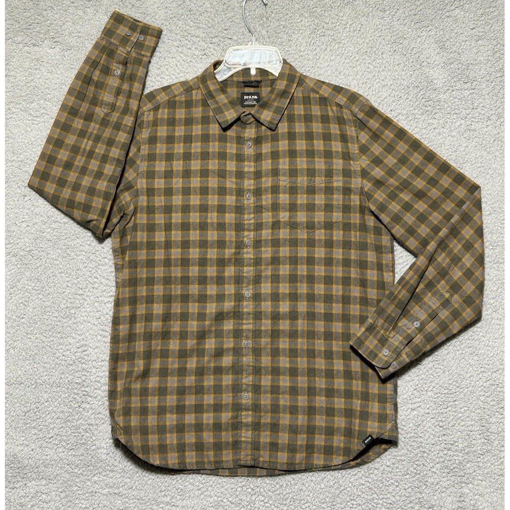 Prana Organic Cotton Flannel Button Up Size Medium Outdoor Workwear Plaid